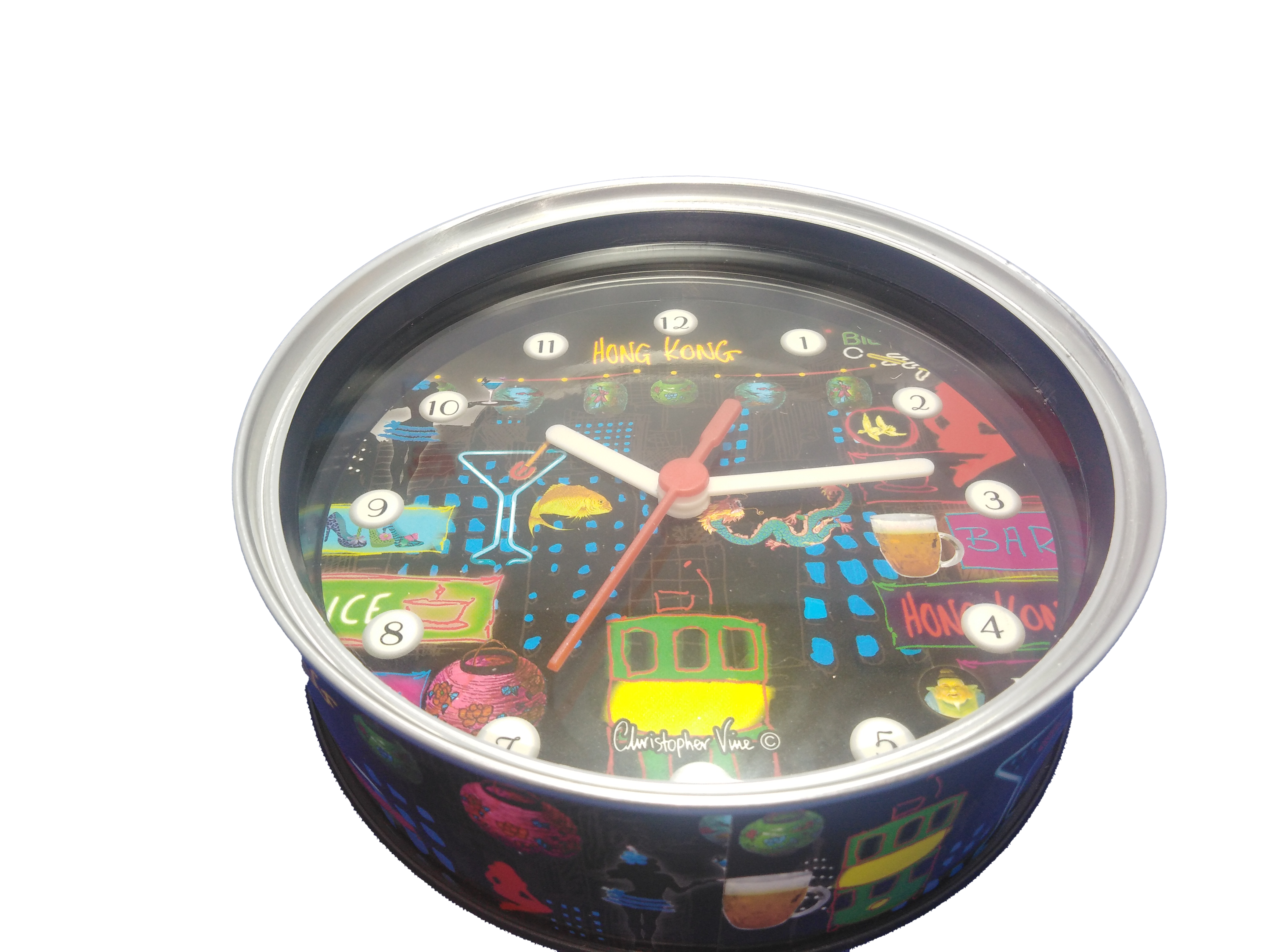 Clock In a Can for girls room wall clock by Christopher Vine Design